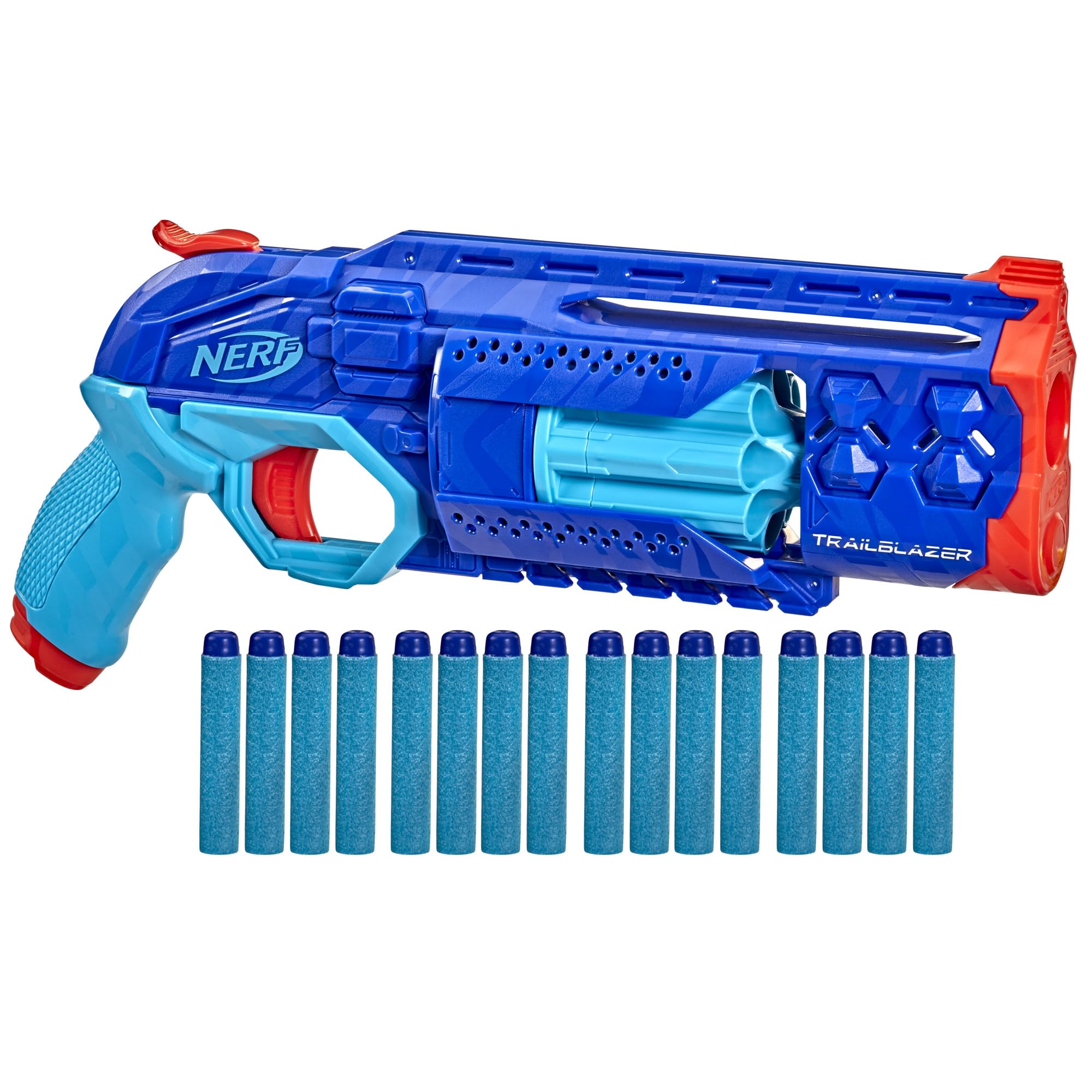 Nerf Trailblazer vista frontal con diseño Wild Edition mejora el estilo