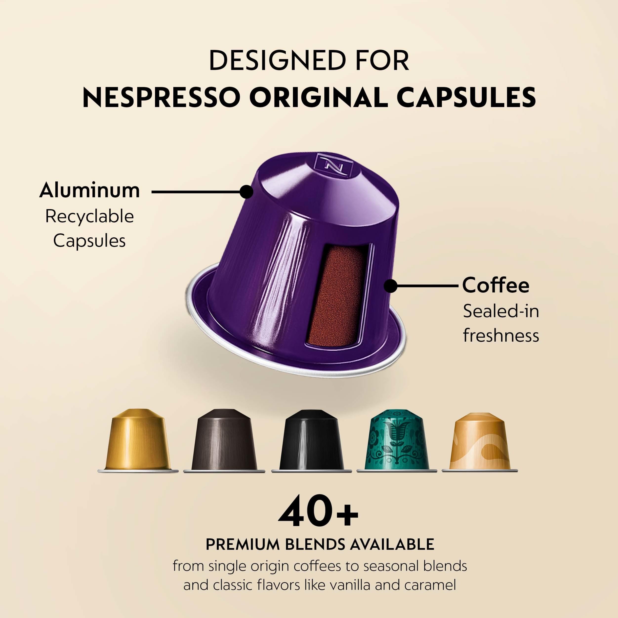 Nespresso primer plano de cápsula de aluminio mostrando textura resistente