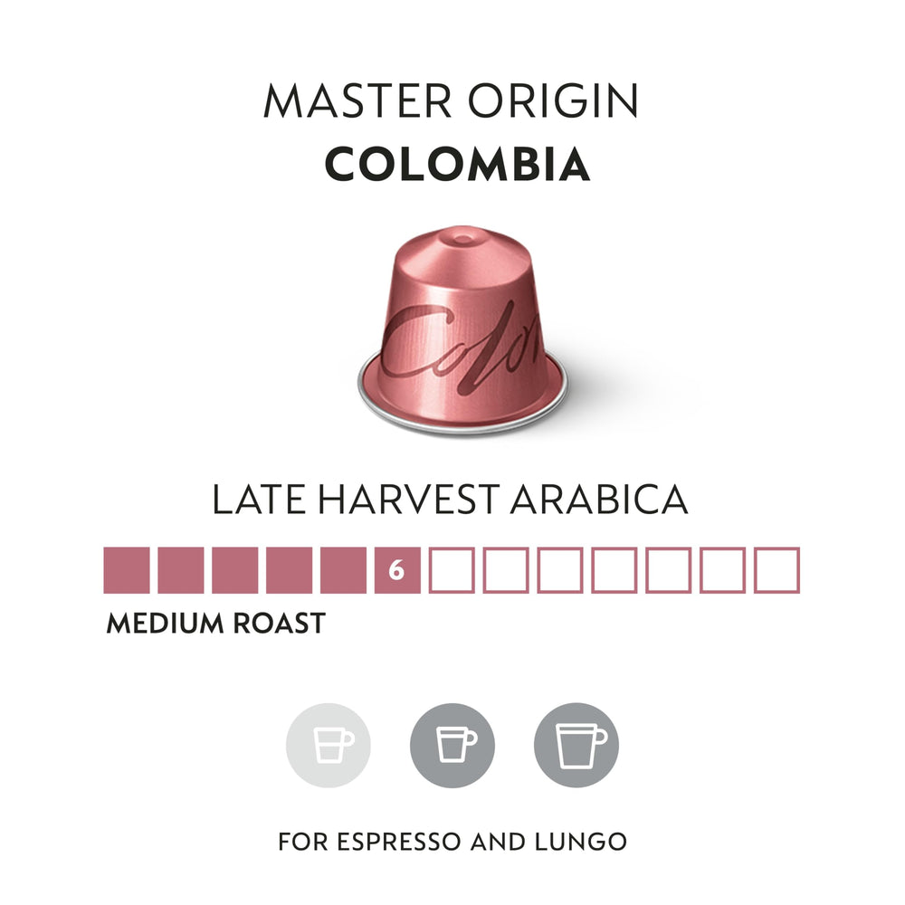 Detalle de una cápsula Nespresso Colombia que muestra textura y sello para frescura
