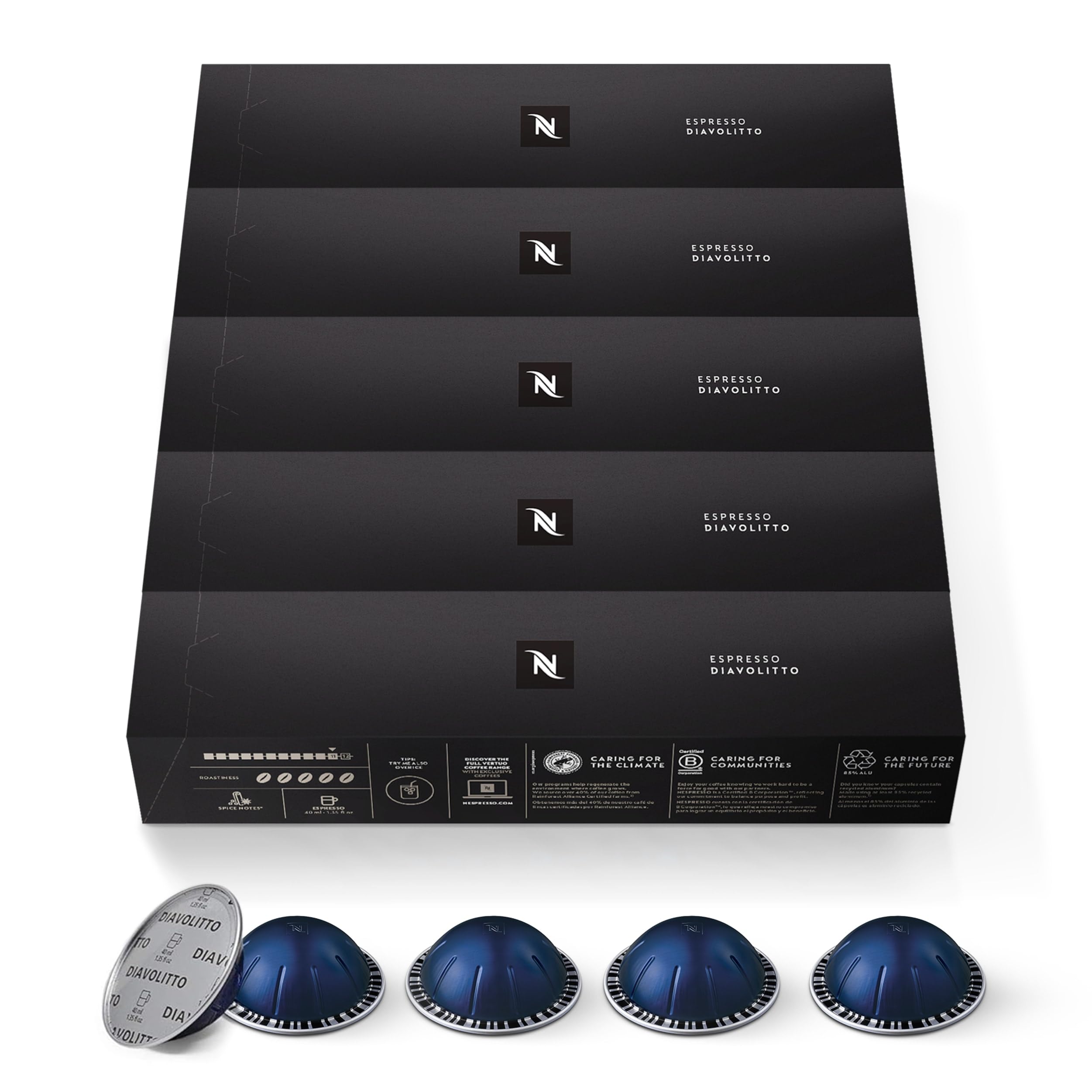 Nespresso Diavolitto cápsula detalle mostrando sellado y calidad