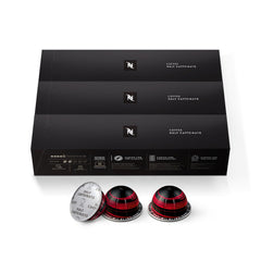 Nespresso Half Caffeinato cápsula de aluminio en primer plano, conserva frescura