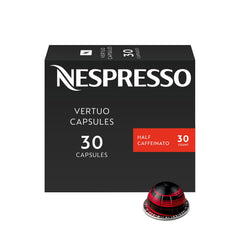 Nespresso Half Caffeinato frente de la caja mostrando diseño y cantidad
