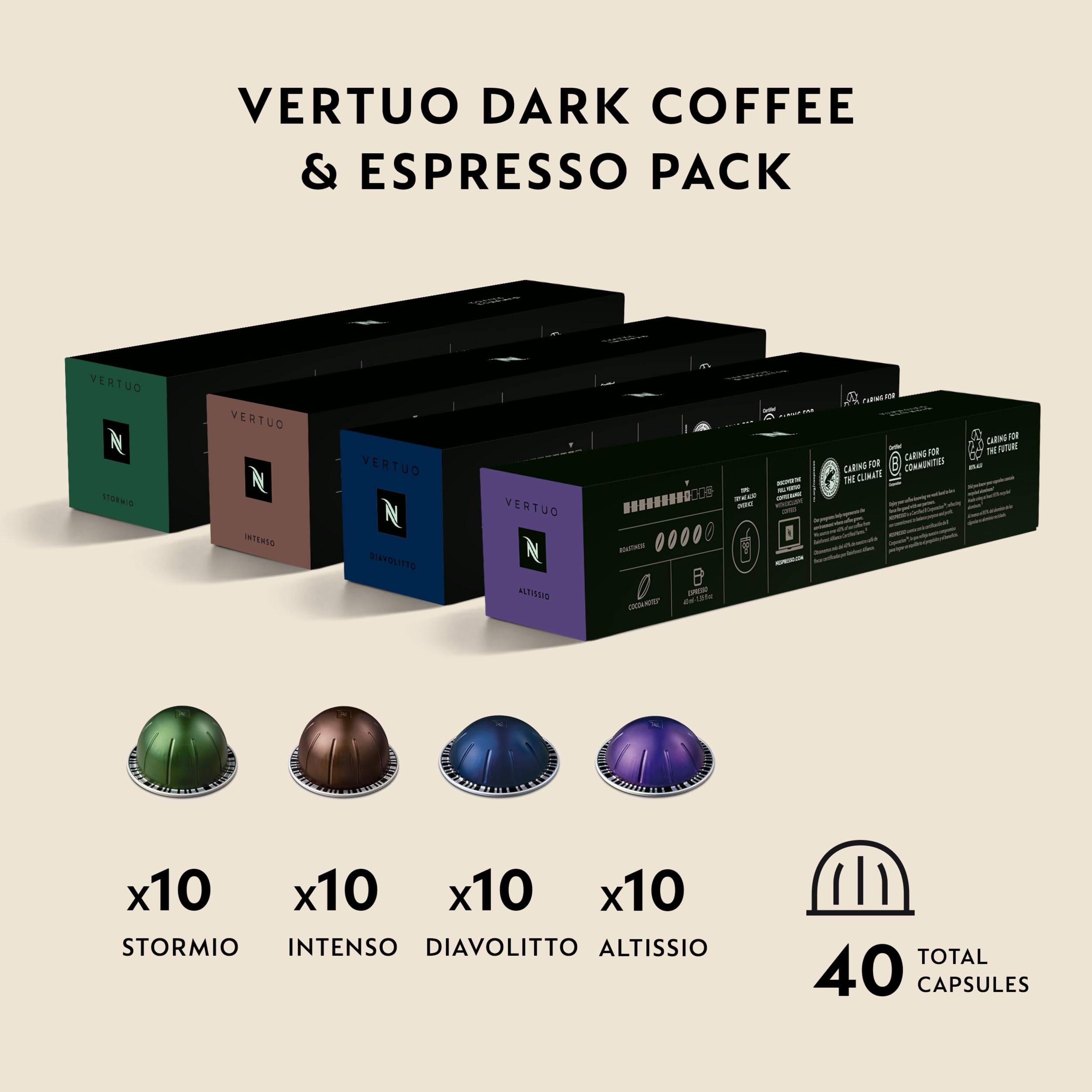 Nespresso Intenso cápsula detalle que comunica cuerpo y extracción intensa