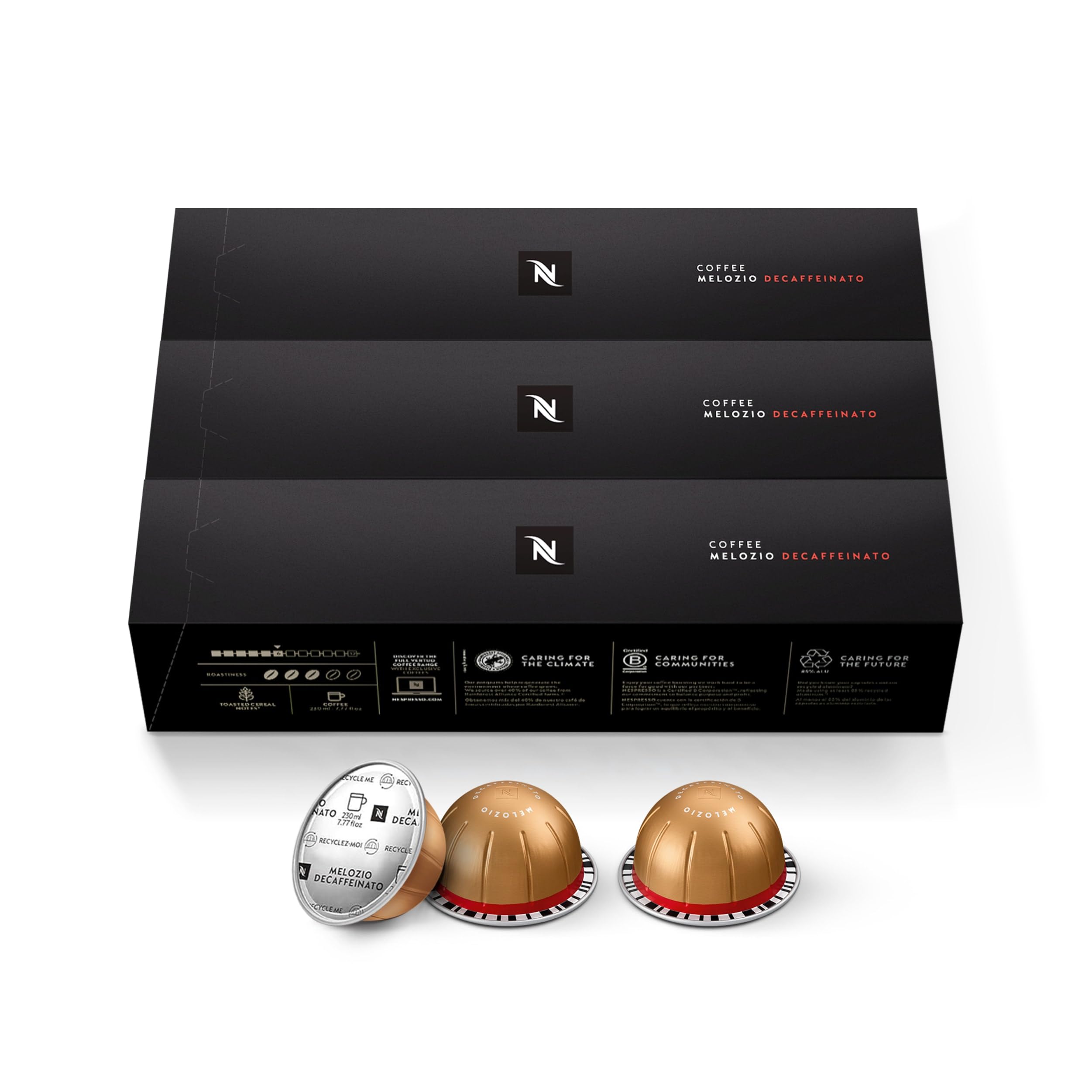 Nespresso cápsula Melozio Decaffeinato detalle aluminio conserva frescura