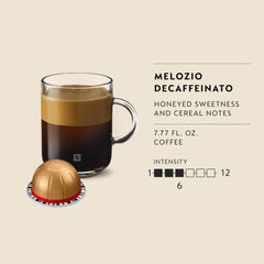 Nespresso etiqueta del envase Melozio Decaffeinato información del producto