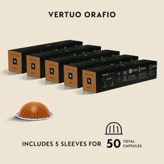 Distribución de 50 cápsulas Nespresso Orafio listos para uso diario