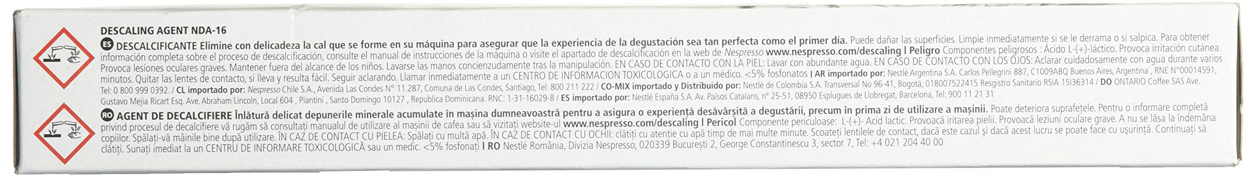 Nespresso detalle de sobre abierto mostrando solución, fácil disolución