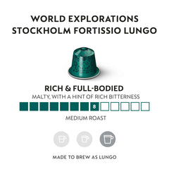 Nespresso cápsula Stockholm primer plano del aluminio y diseño, frescura garantizada