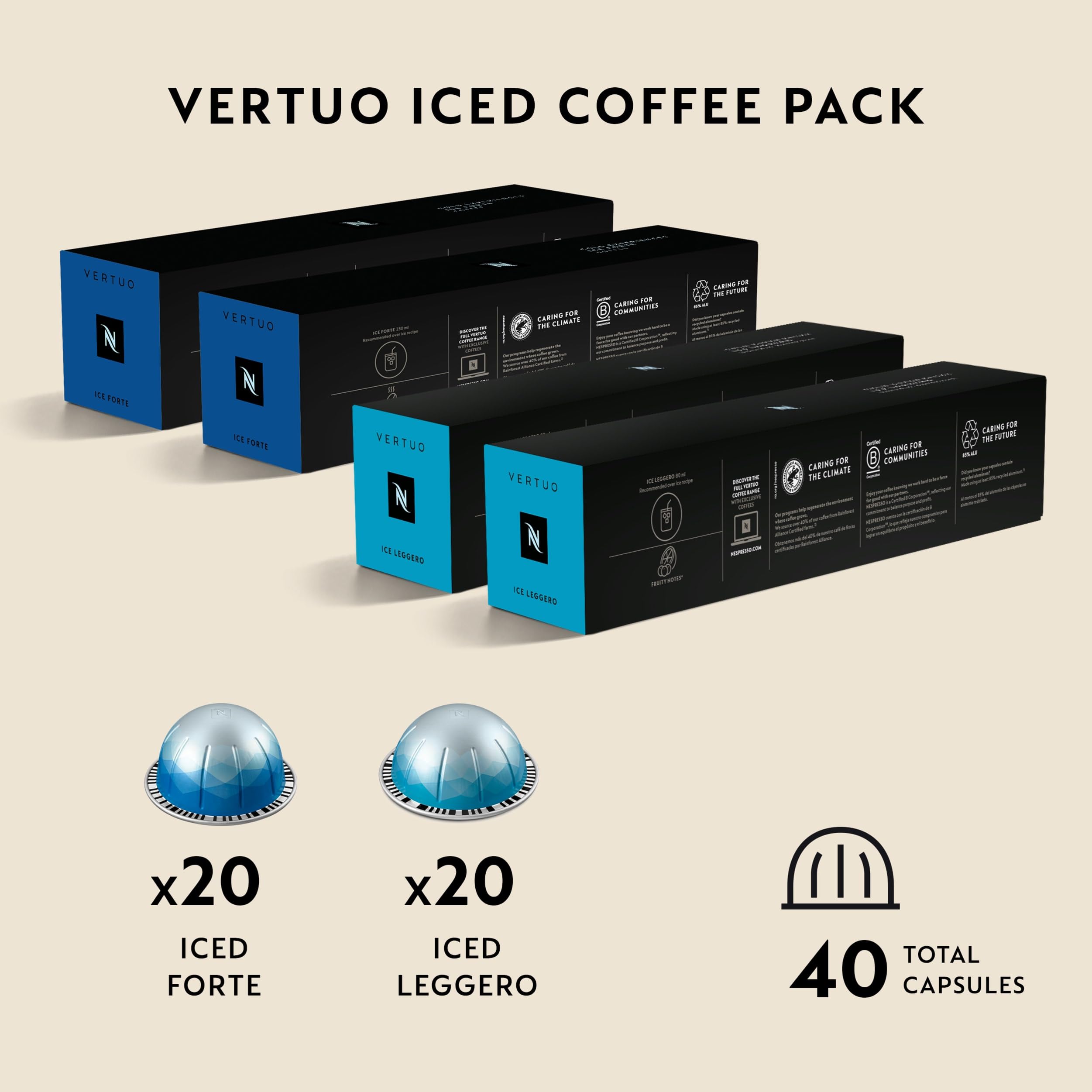 Nespresso espresso vertido sobre hielo, resultado fresco y aromático