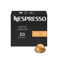Nespresso Vertuo embalaje frontal mostrando caja de 30 cápsulas y beneficio conveniencia