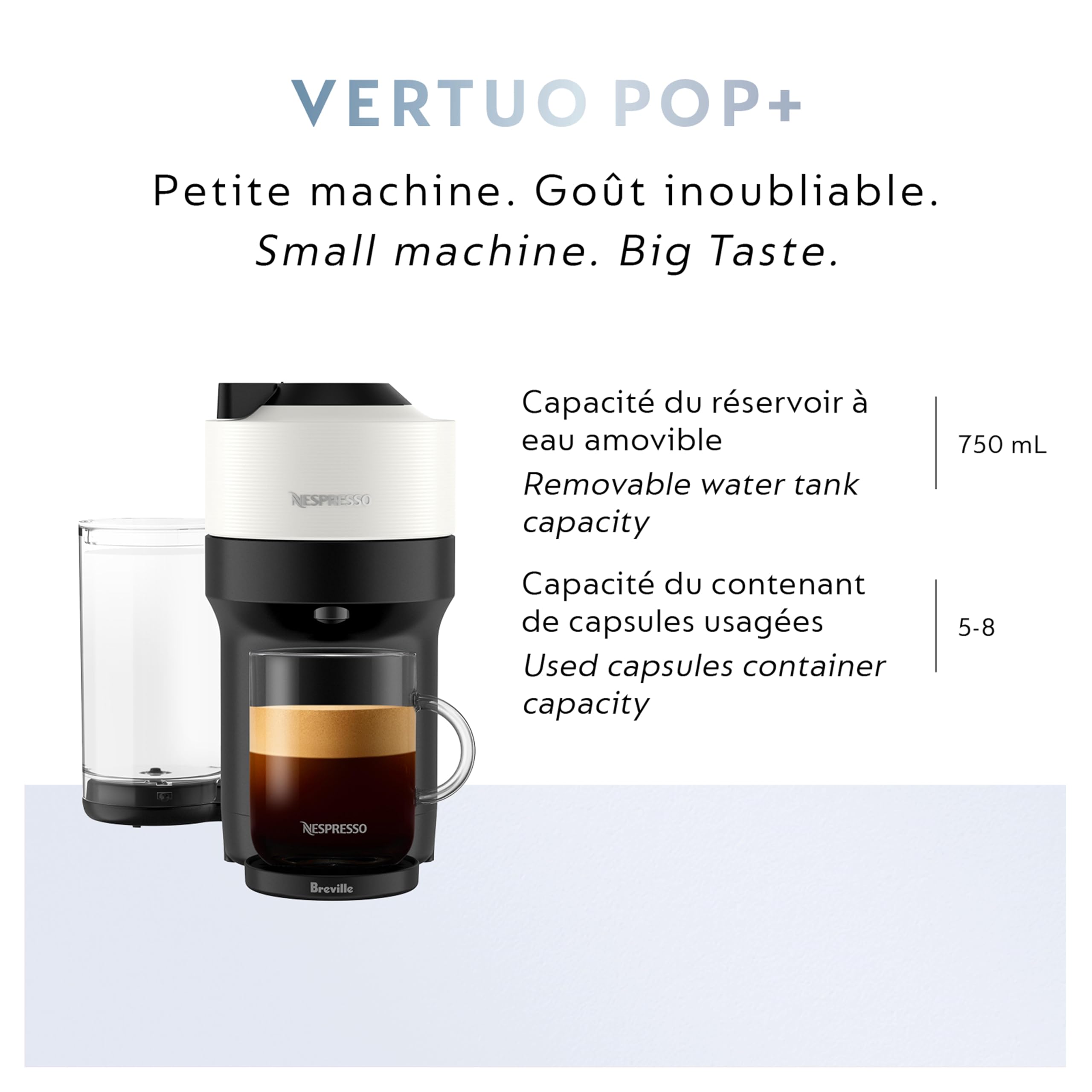 Nespresso Vertuo Pop+ detalle de plástico reciclado indicando sostenibilidad