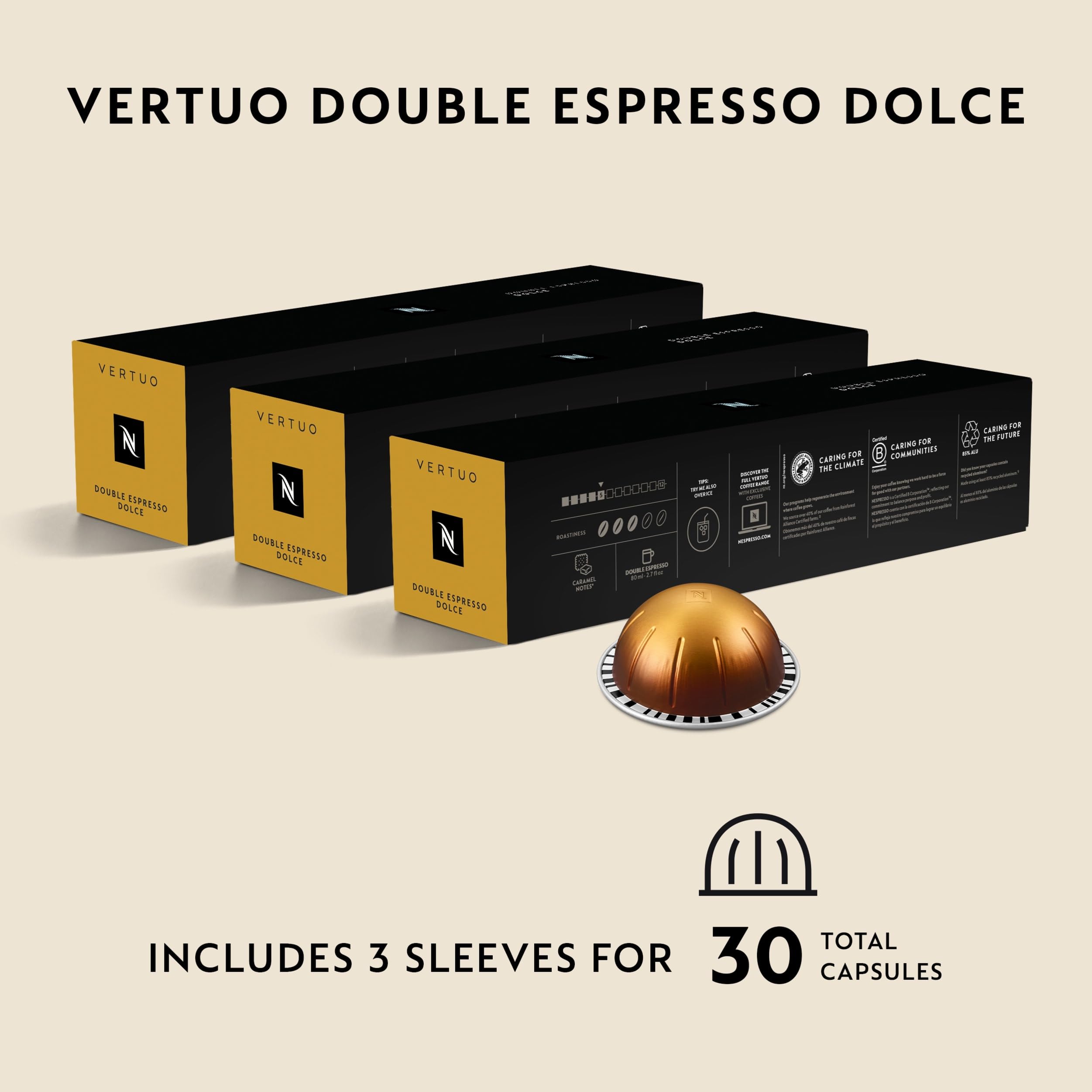 Nespresso close-up de la crema del espresso resaltando textura sedosa