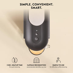Nespresso Vertuo Up cup sizes labeled demonstrating six brew options for versatility