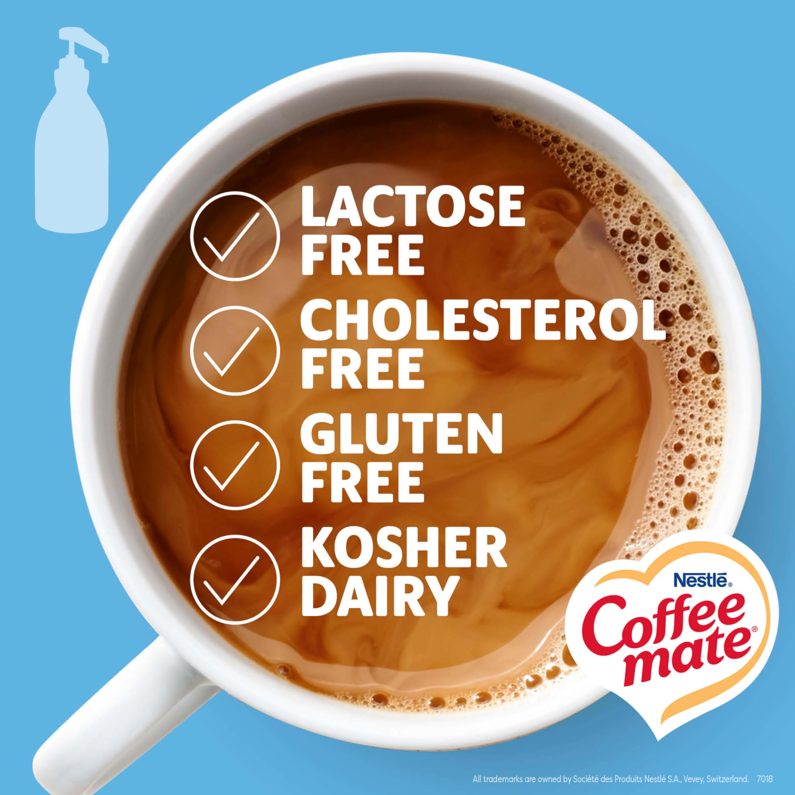 Nestle Coffee mate tamaño en mano para visualizar capacidad y escala