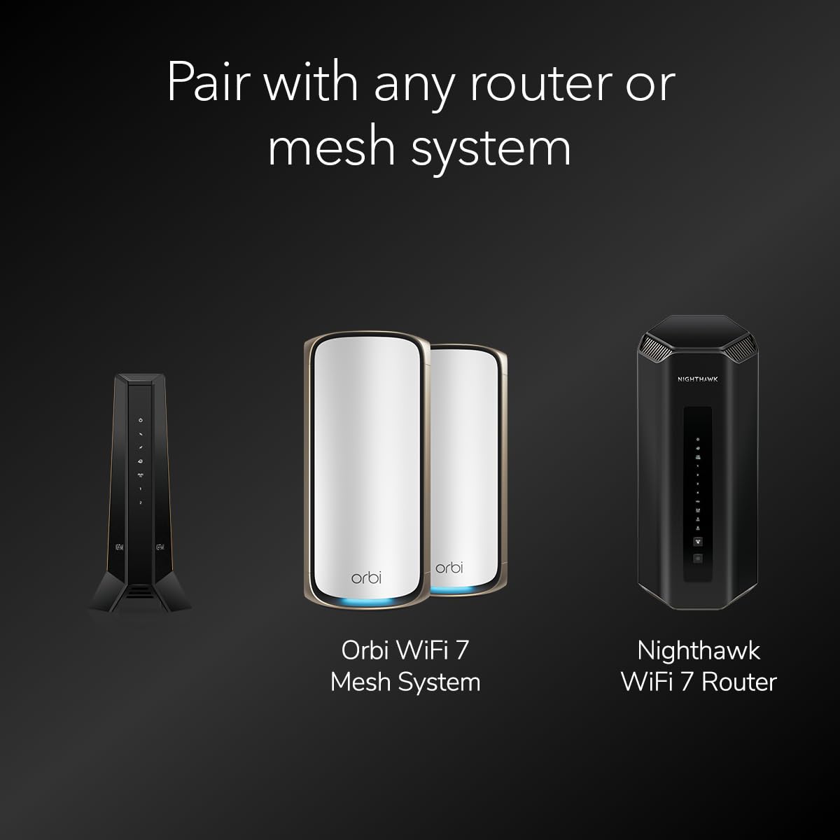 NETGEAR Nighthawk CM3000 conectado a un sistema Orbi para máxima cobertura