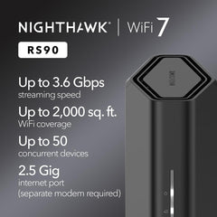 NETGEAR Nighthawk RS90 detalle lateral textura y disipación eficiente
