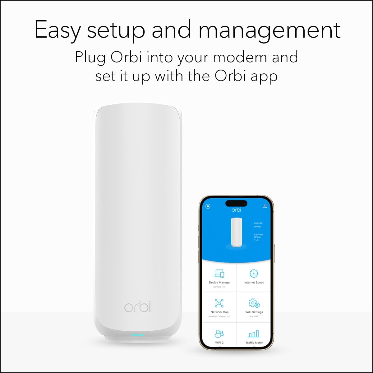 NETGEAR Orbi 770 textura de superficie y acabado elegante