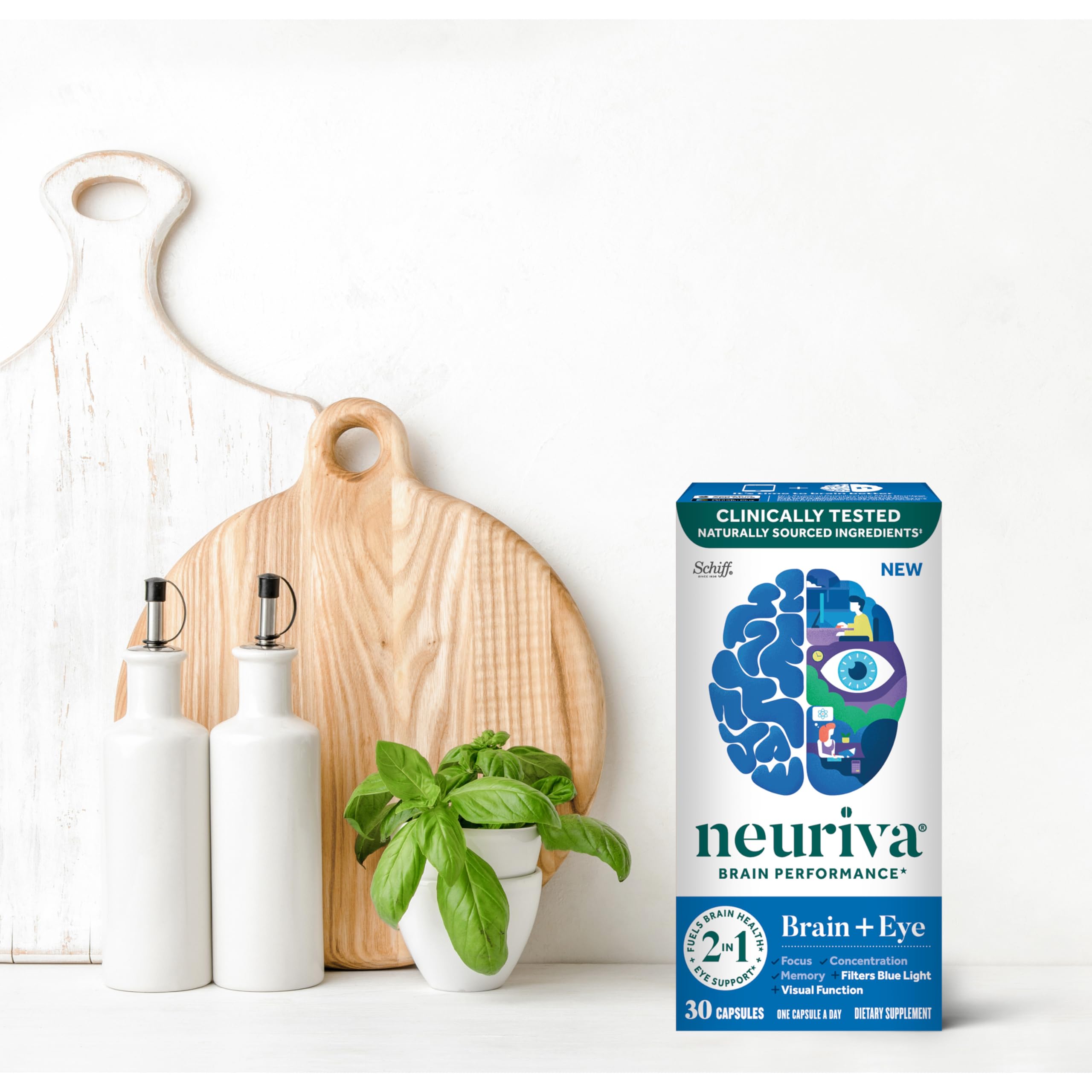 NEURIVA botella de 30 cápsulas mostrando presentación compacta