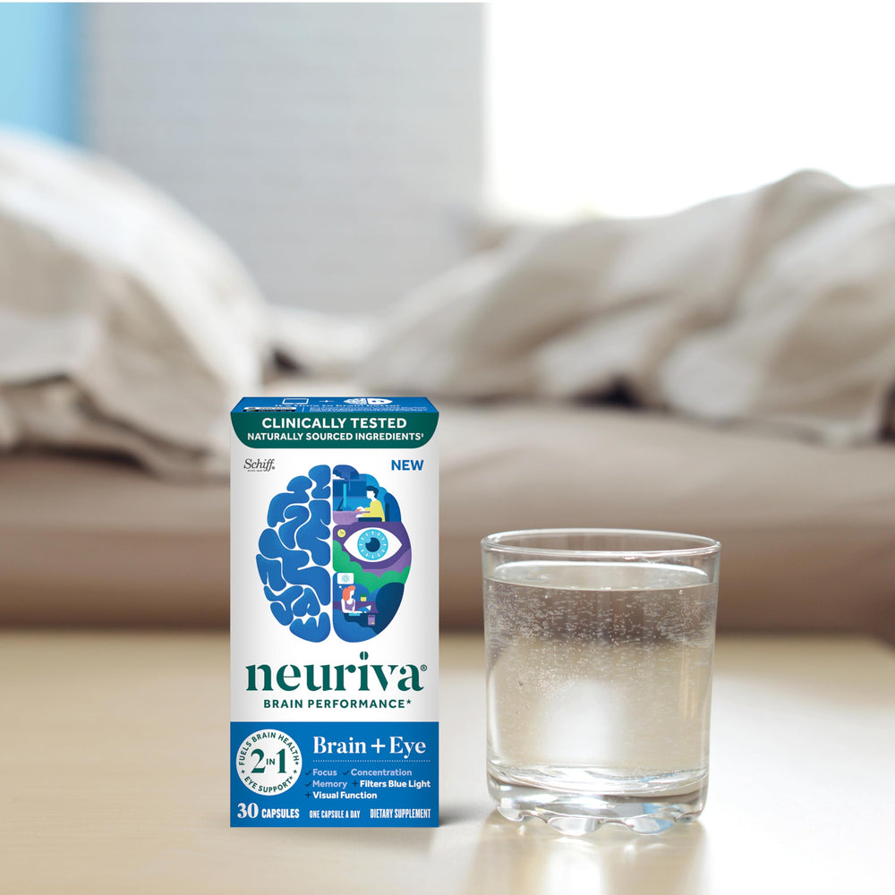 NEURIVA vitaminas y zinc en primer plano señalando aporte antioxidante