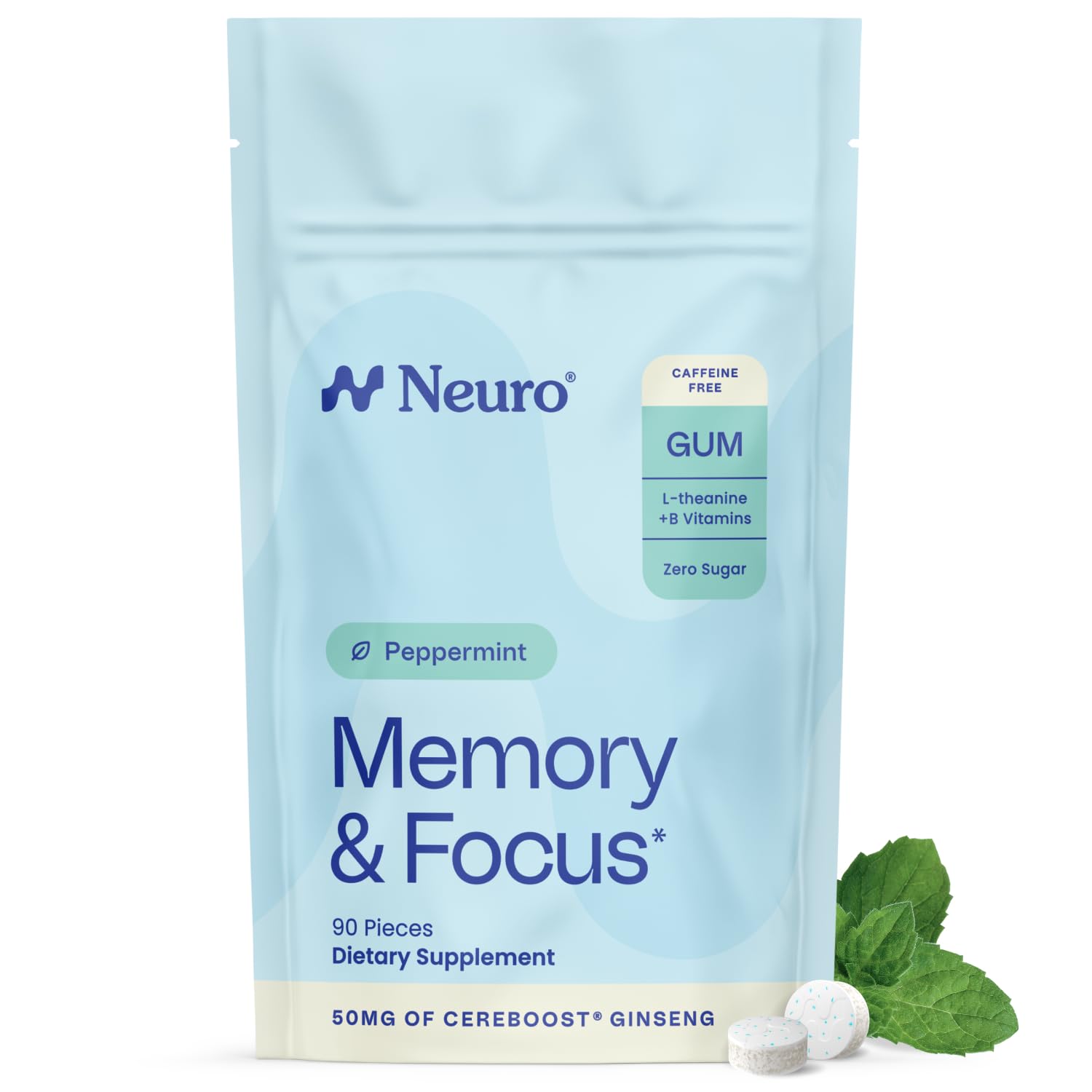Neuro chicle empaquetado al frente mostrando el diseño y beneficio práctico