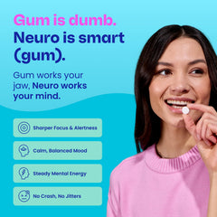 Neuro chicle en mano listó para masticar, práctico y portátil