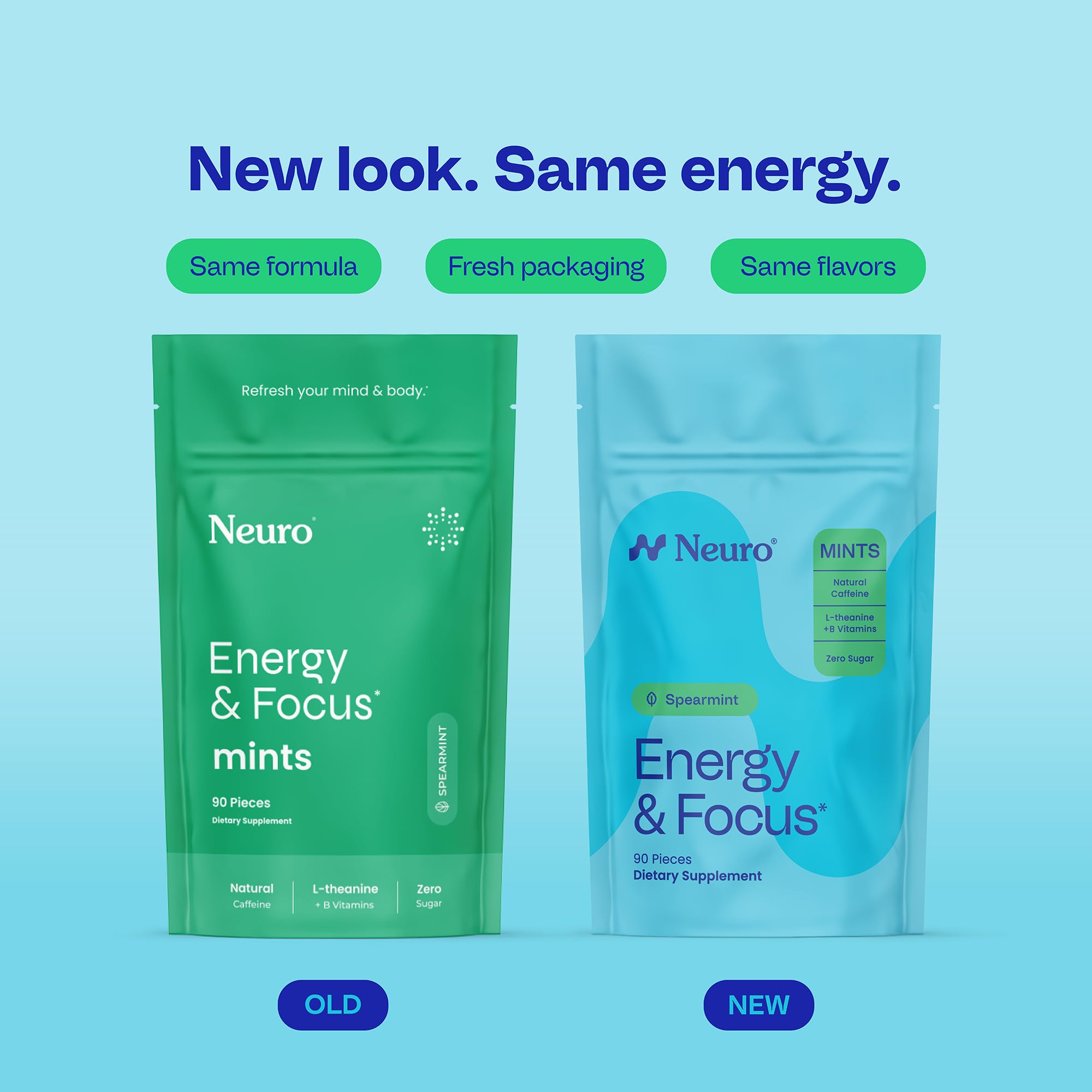 Neuro bote abierto con mentas visibles para consumo inmediato