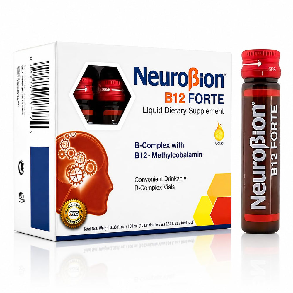 Neurobion envase frontal que muestra presentación práctica y rápida