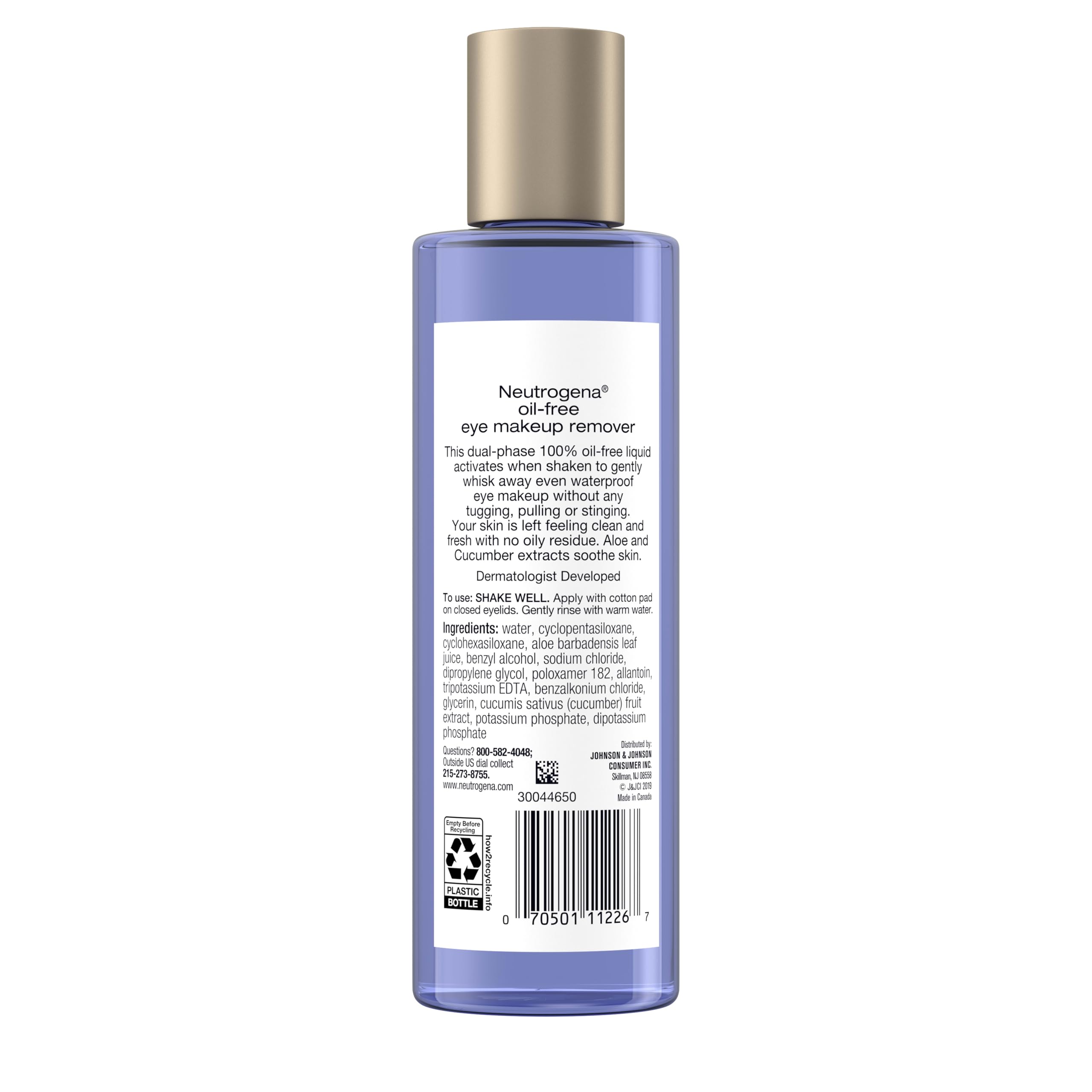Neutrogena envase abierto con líquido suave, muestra la textura ligera