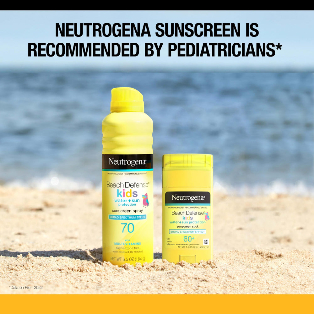Neutrogena etiqueta con ingredientes, destacado libre de oxybenzone y octinoxato