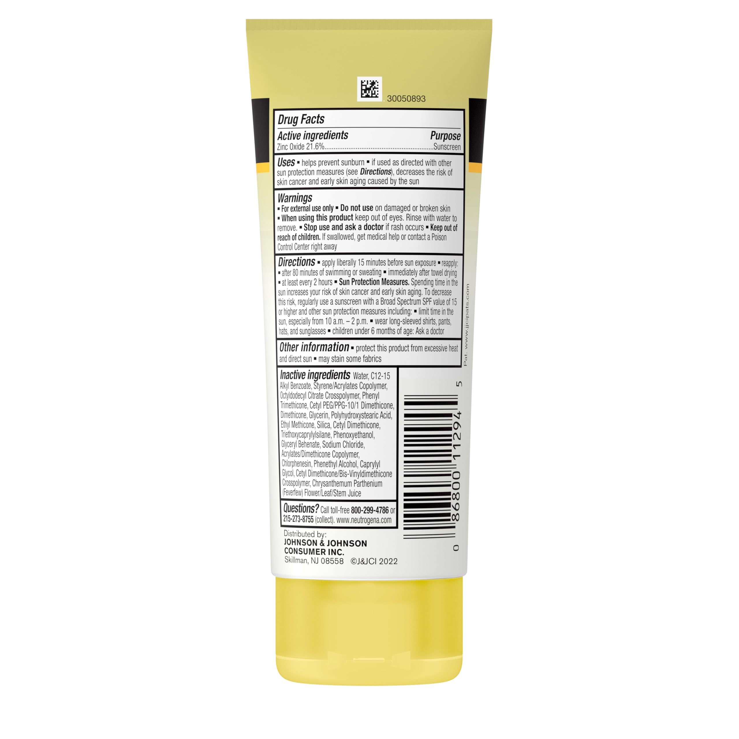 Neutrogena etiqueta que destaca fórmula sin parabenos ni fragancias