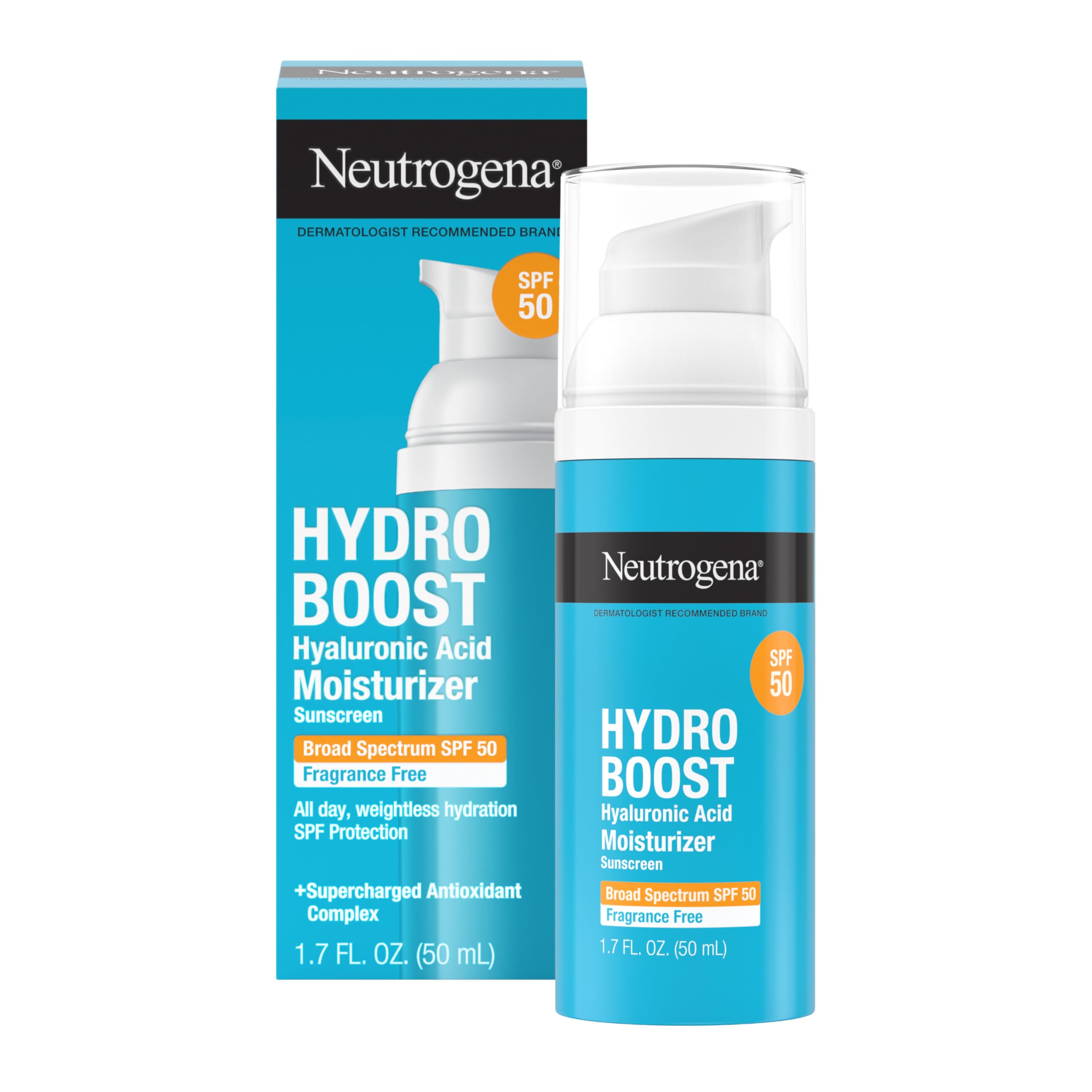 Neutrogena envase frontal mostrando SPF 50 y beneficio de protección