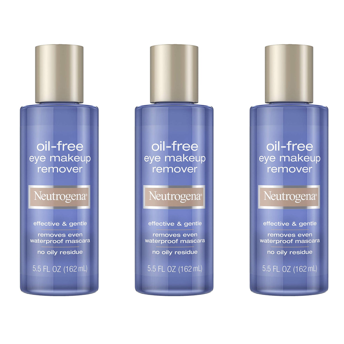 Neutrogena front packaging showing three bottles and convenient multi-pack benefit