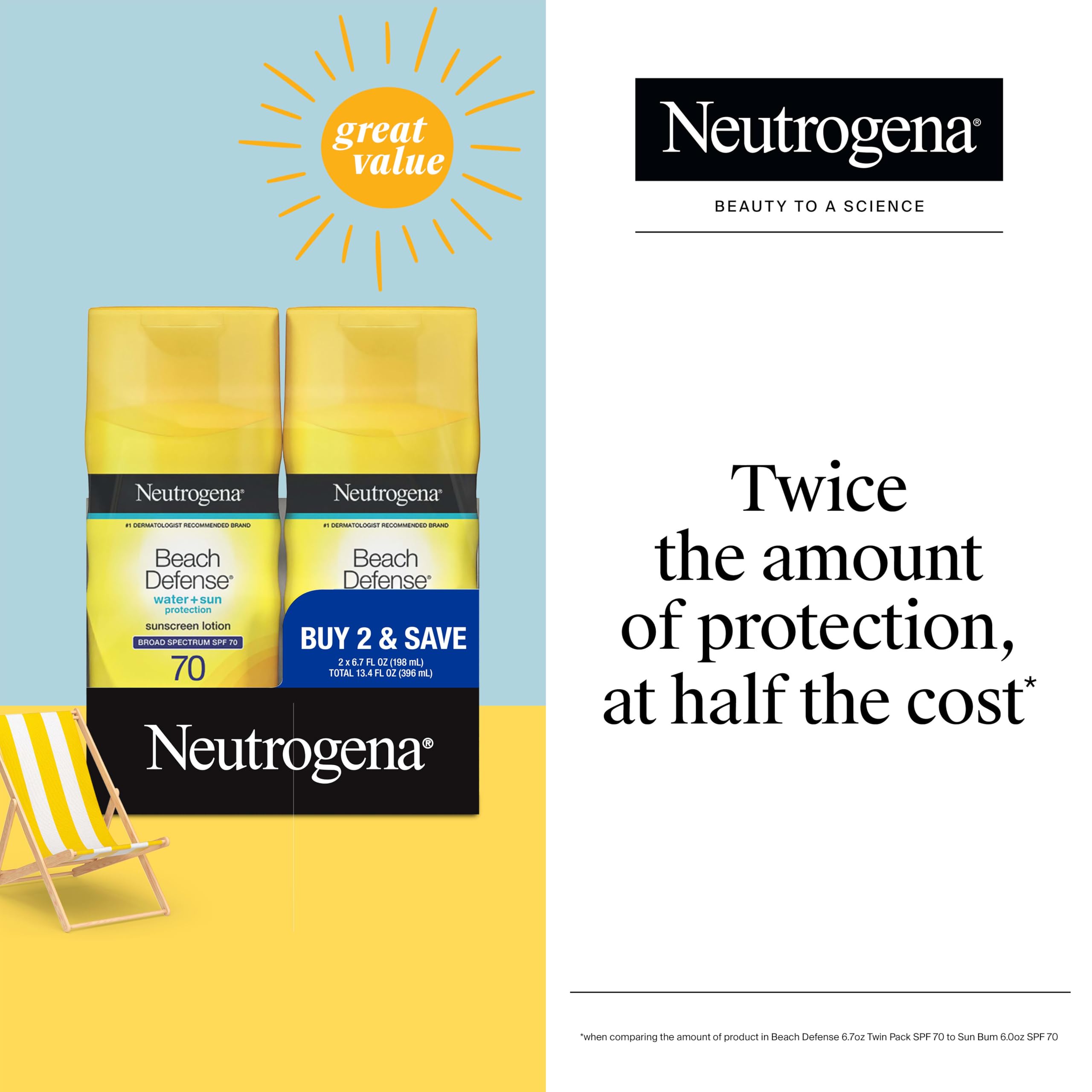 Neutrogena loción guardada en mochila de playa lista para usar