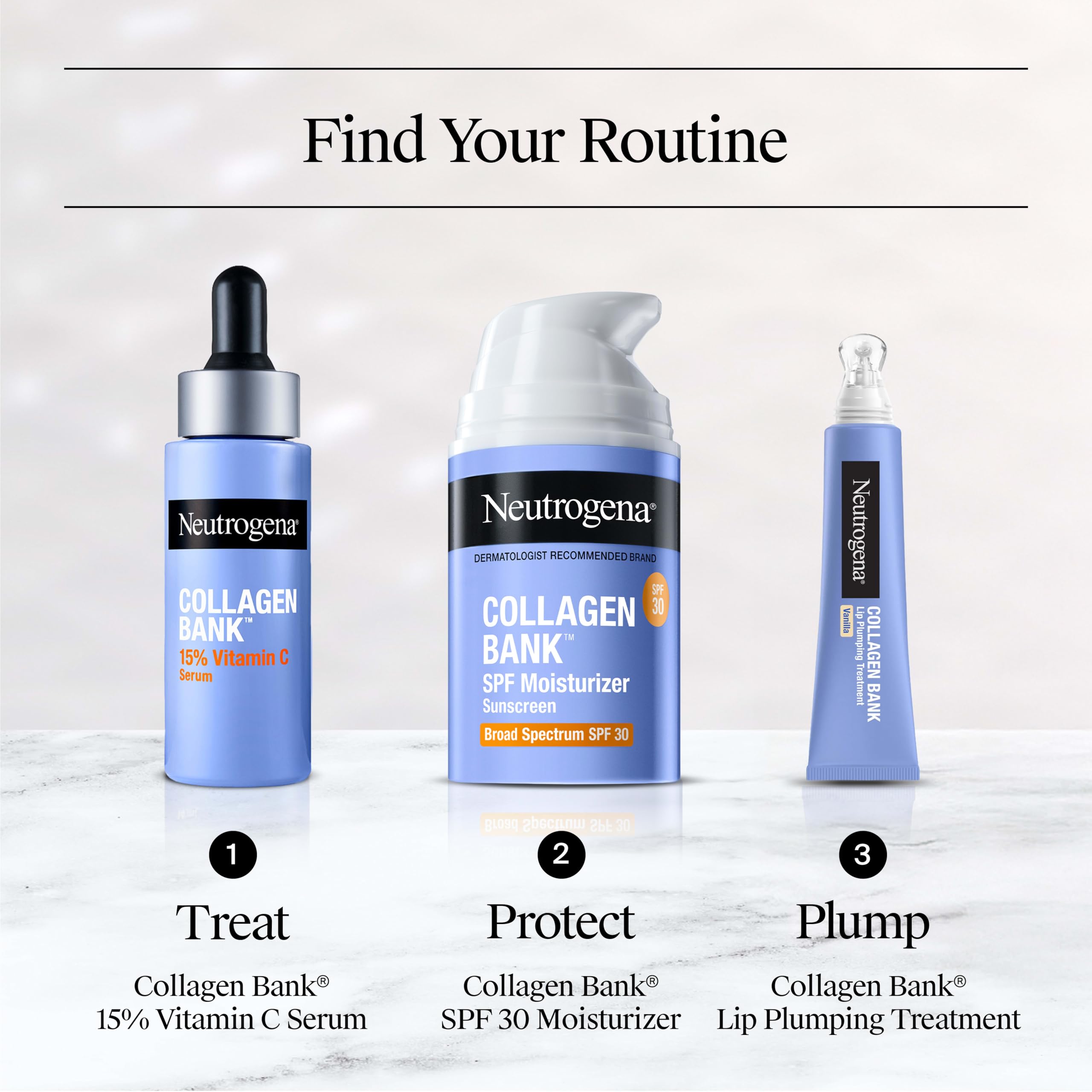 Neutrogena crema entre otros productos del baño para ilustrar rutina diaria