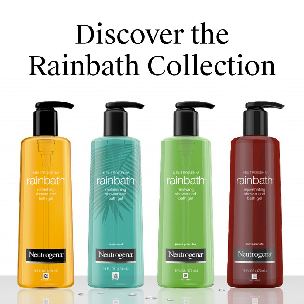 Neutrogena Rainbath etiqueta con ingredientes destacando fragancia y limpieza suave
