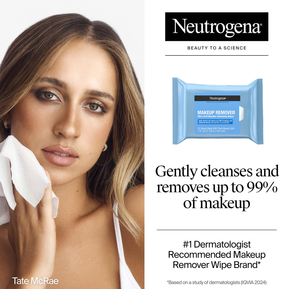 neutrogena textura de toallita ultrasuave close-up para limpieza eficaz