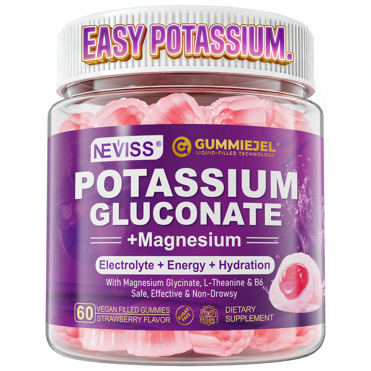 NEVISS envase frontal que destaca potasio y magnesio
