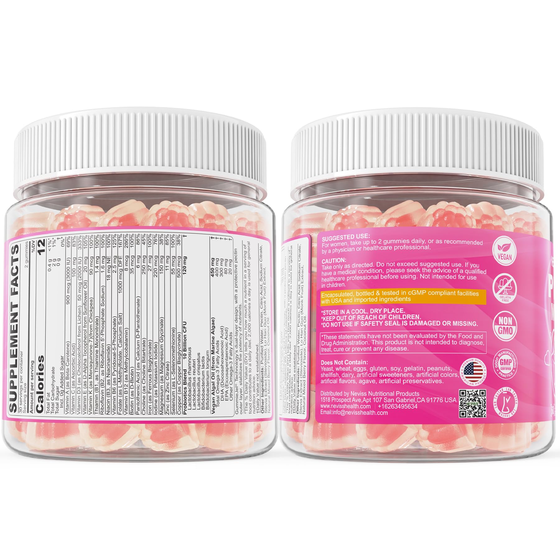 NEVISS gominolas sabor mix berry destacando sabor natural y sin azúcar