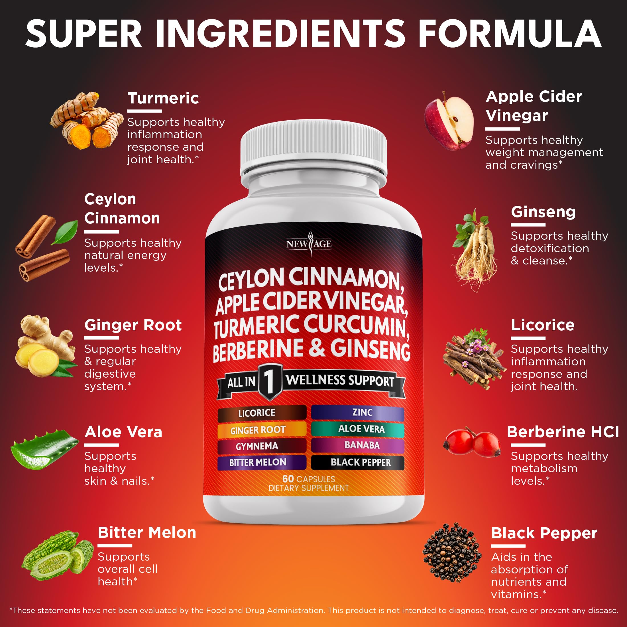 NEW AGE etiqueta con listado de ingredientes para identificar componentes
