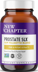 New Chapter envase frontal mostrando fórmula Prostate 5LX y presentación de 180 cápsulas