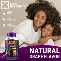 New Elements etiqueta con información nutricional destacando hierro y vitamina C