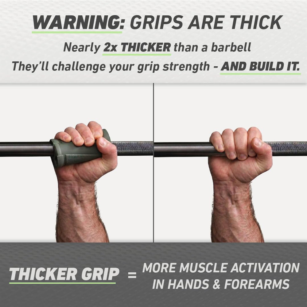 New Growth N-Gage Grips EZ colocado en barra olímpica mejora alineación articular