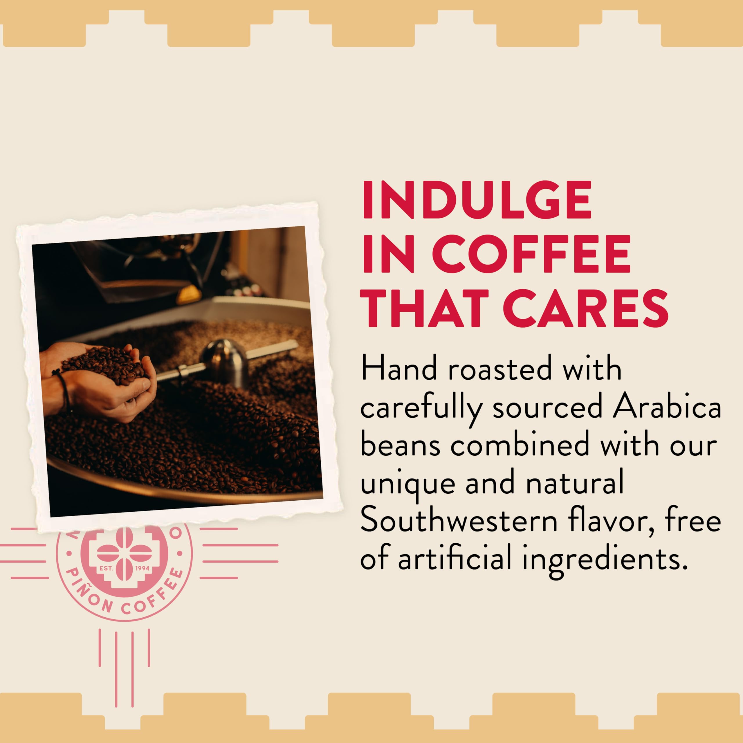 New Mexico Piñon Coffee escena de desayuno estilo suroeste que evoca tradición