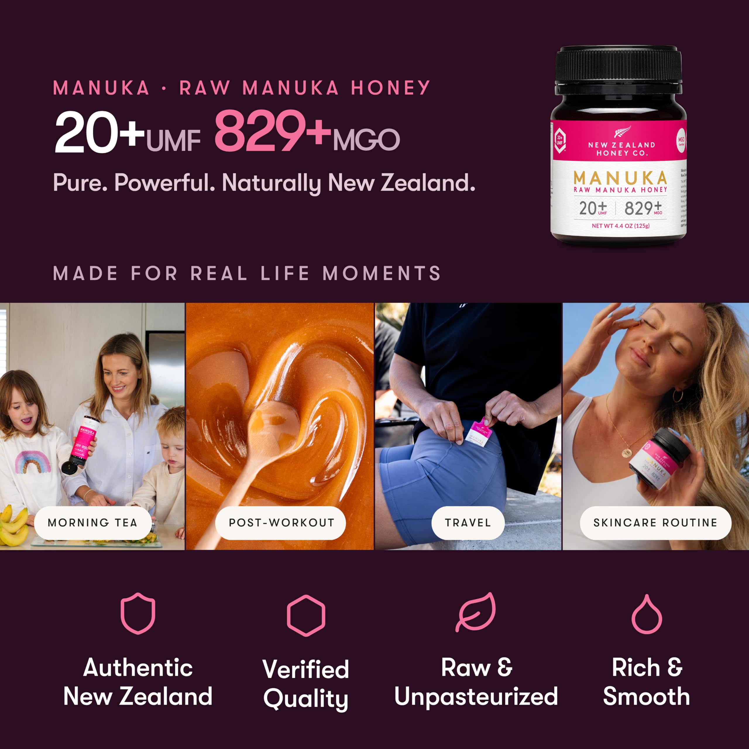 New Zealand Honey Co etiqueta UMF certificada destacando verificación independiente