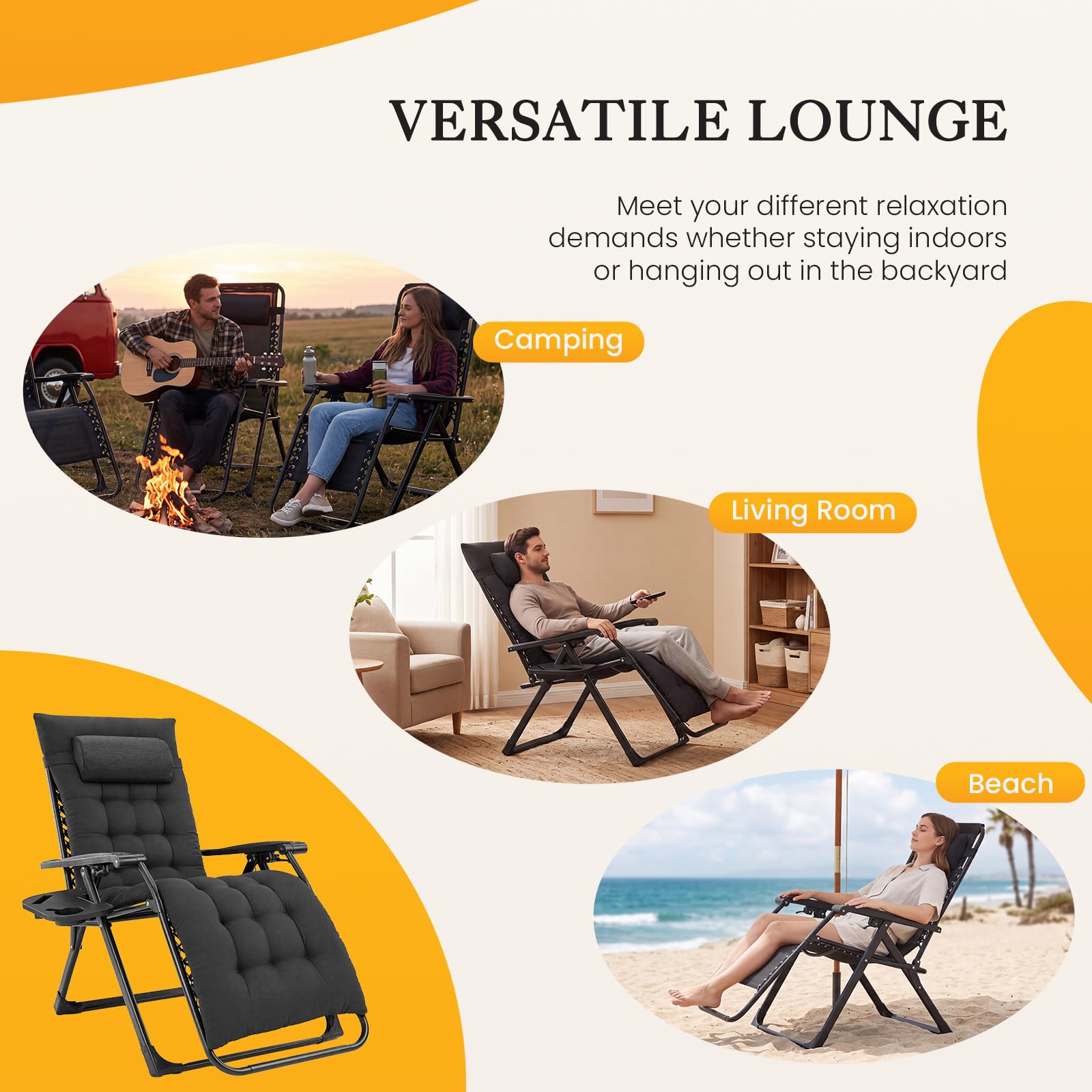 NEWBULIG patio lifestyle scene at dusk showing relaxed outdoor atmosphere