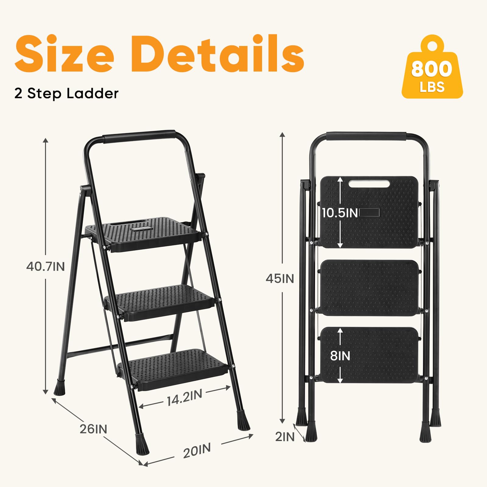NEWBULIG escalera en cocina alcanzando estante, uso práctico