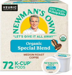 Newman's Own empaque frontal mostrando cajas y marca, transmite confianza