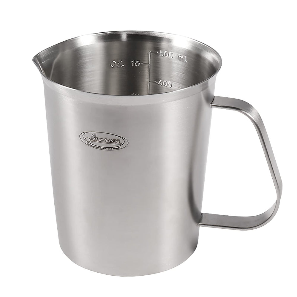 Newness taza medidora frontal mostrando forma y capacidad útil