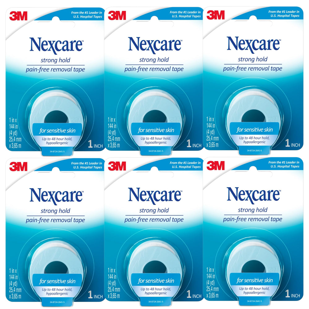 Nexcare frente del paquete mostrando 6 rollos y marca, ideal para cuidado seguro