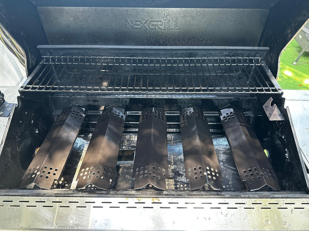 Nexgrill etiqueta con medidas y material, información precisa